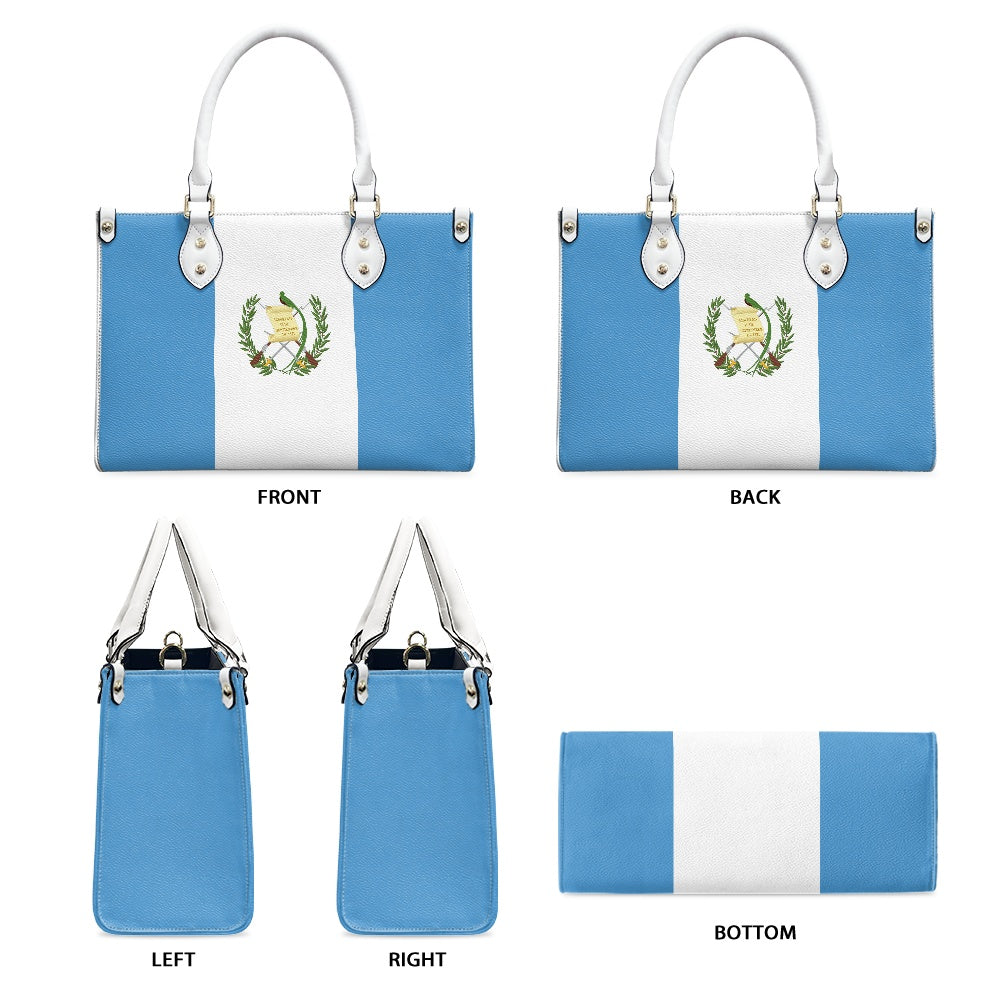 Blue and white handbag showcasing Guatemala flag design by [Brand].