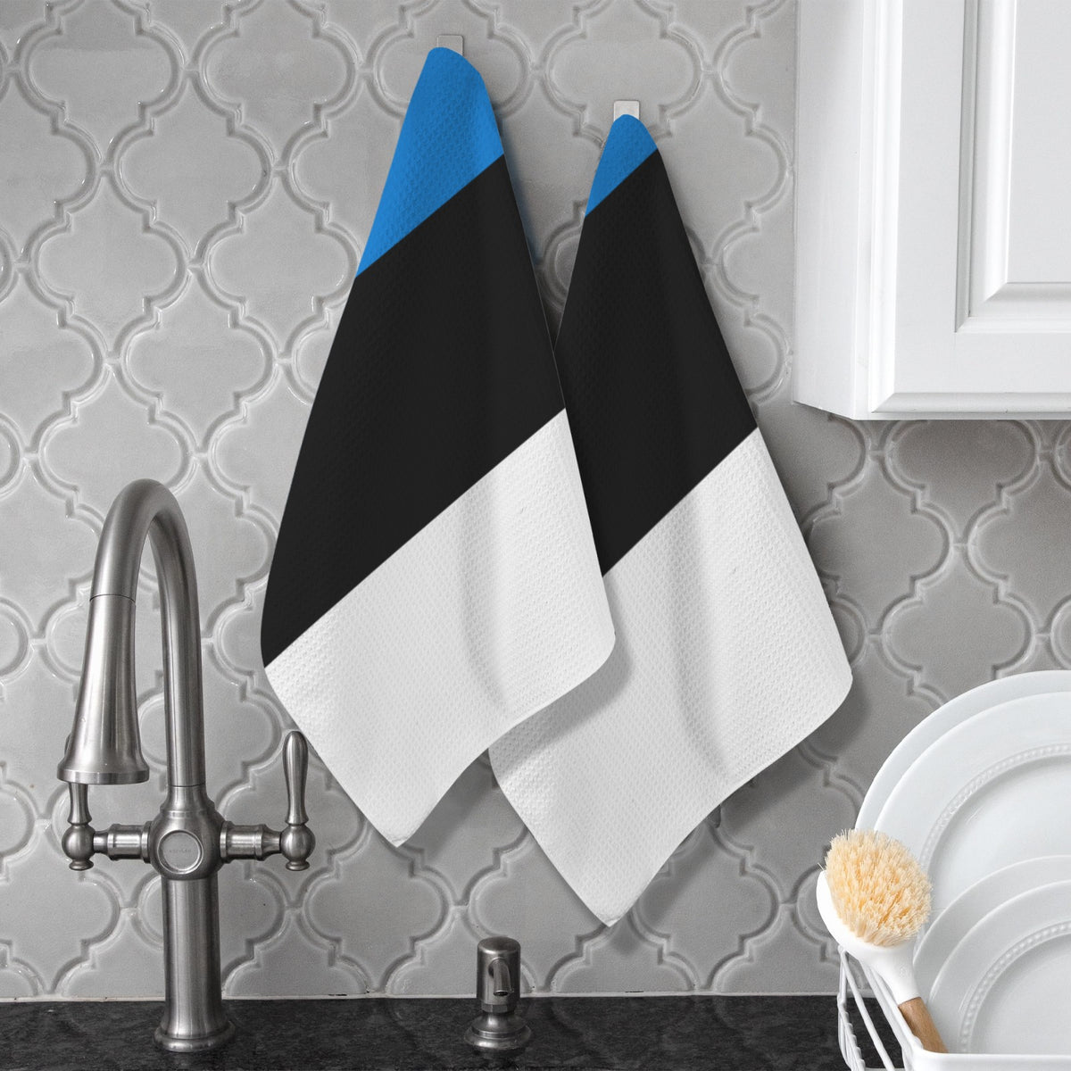 Estonia Flag Inspired Kitchen Towel 40X60cm (Pack of 2) | Printed In the USA