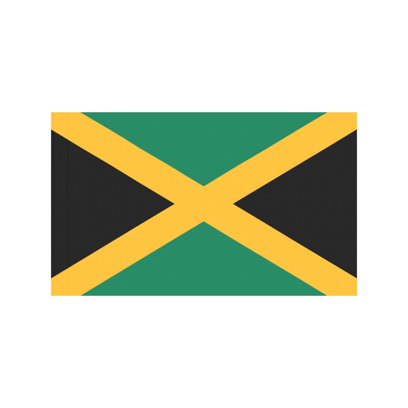 Jamaican flag with green, yellow, black design, Luv My Flag.