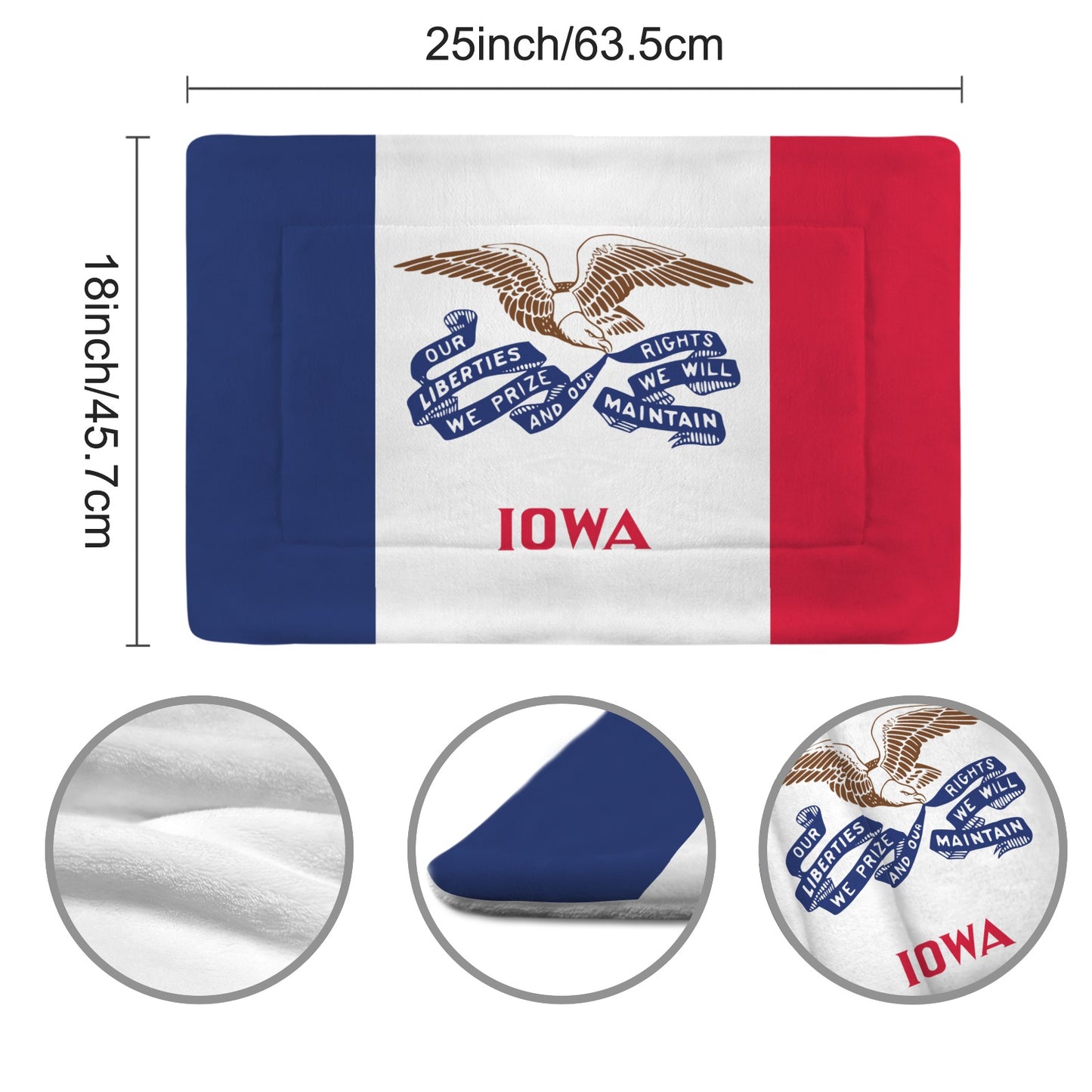 Iowa Flag Inspired Pet Mat 25x18inch (Made in the USA)