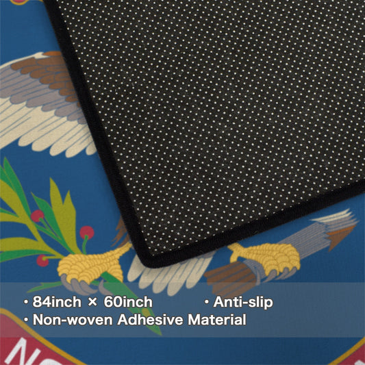 North Dakota Flag 84x60 Inch Area Rug with Black Binding (Made in the USA)