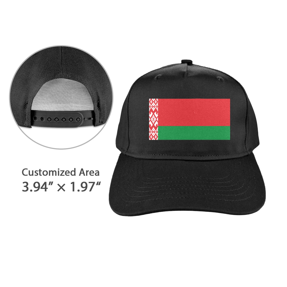 Belarus Flag Inspired Baseball Cap | Printed in the  USA