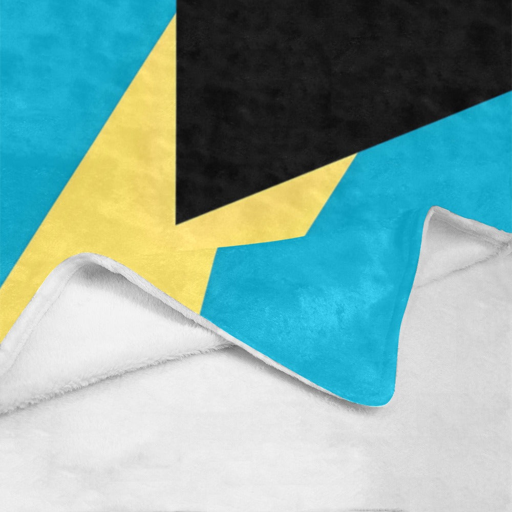 Luxurious blanket featuring Bahamas flag design, Luv My Flag.