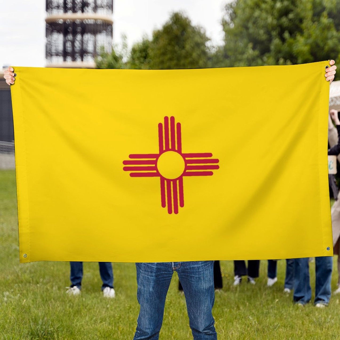 New Mexico Flag Inspired Wall Mount Flag with Four Grommets (35x59 in)