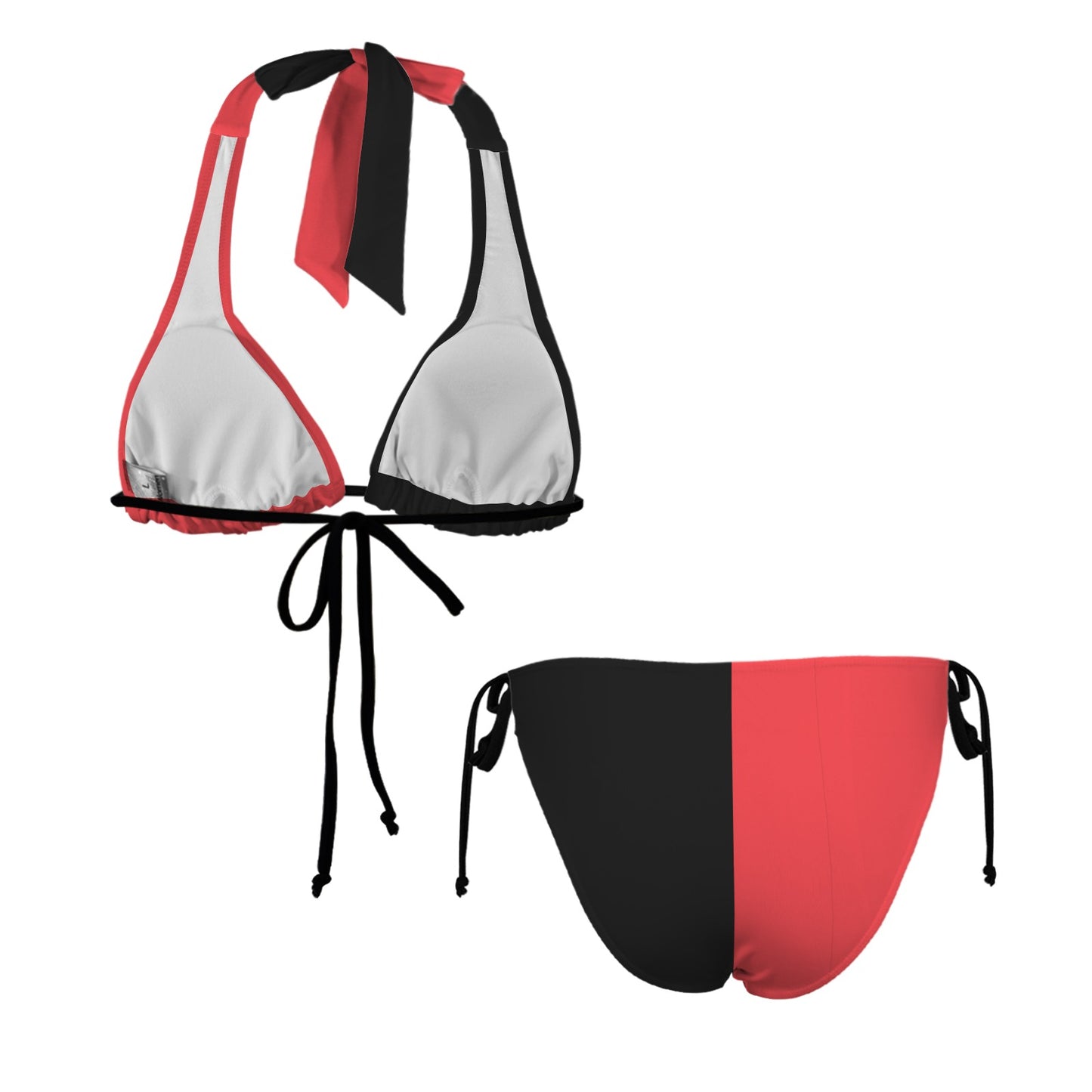 Belgium Flag Inspired Halterneck String Bikini Sets