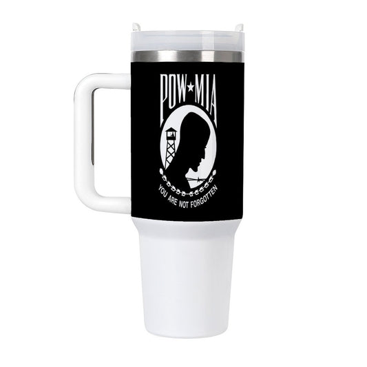 POW/MIA Flag Inspired 40 oz Stainless Steel Tumbler (Made in the USA)
