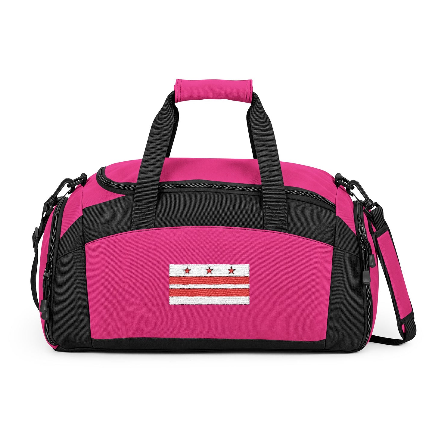 Washington D.C. Flag Gym Bag — Black Duffle with Embroidered Washington D.C. Flag