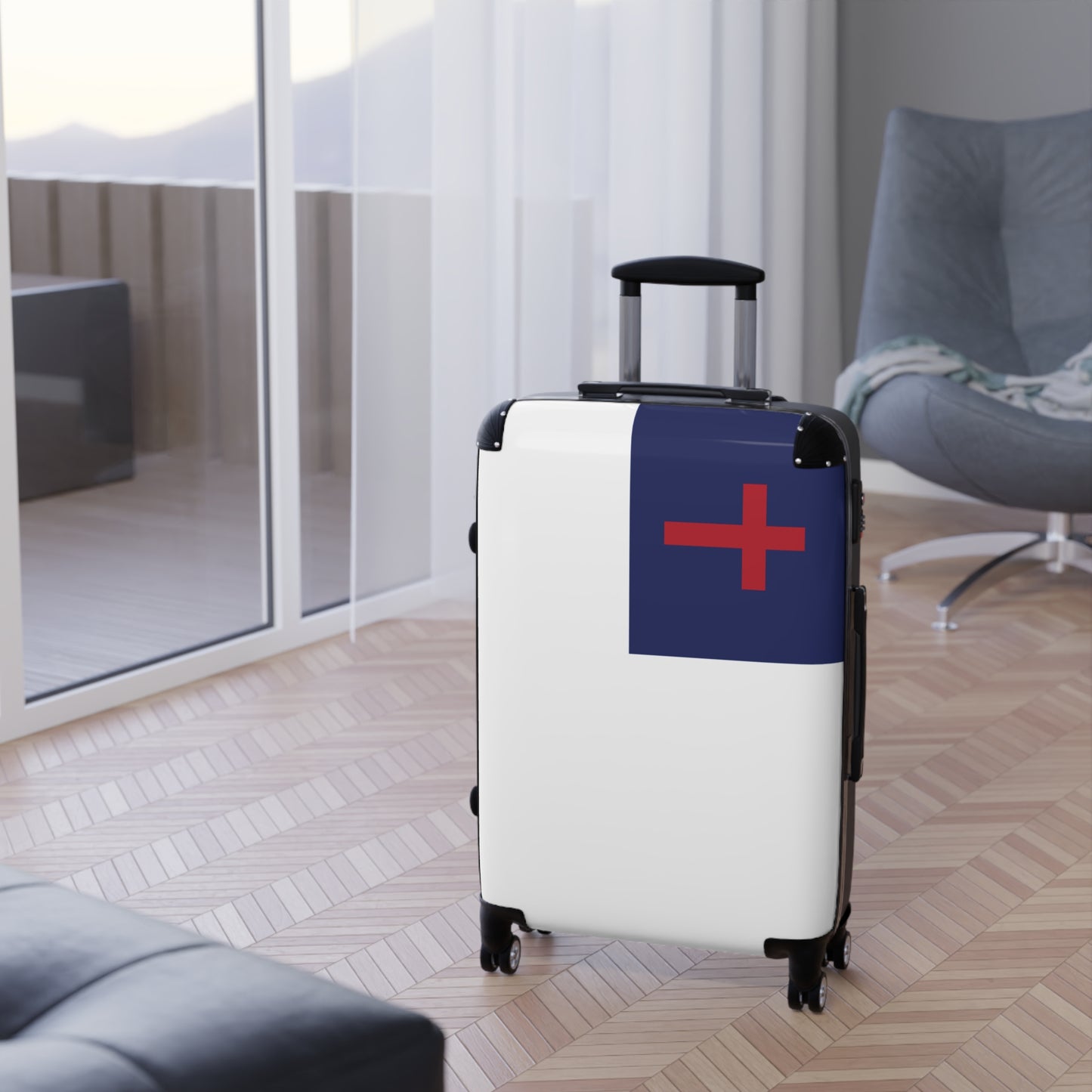 Christian Flag Inspired Suitcase