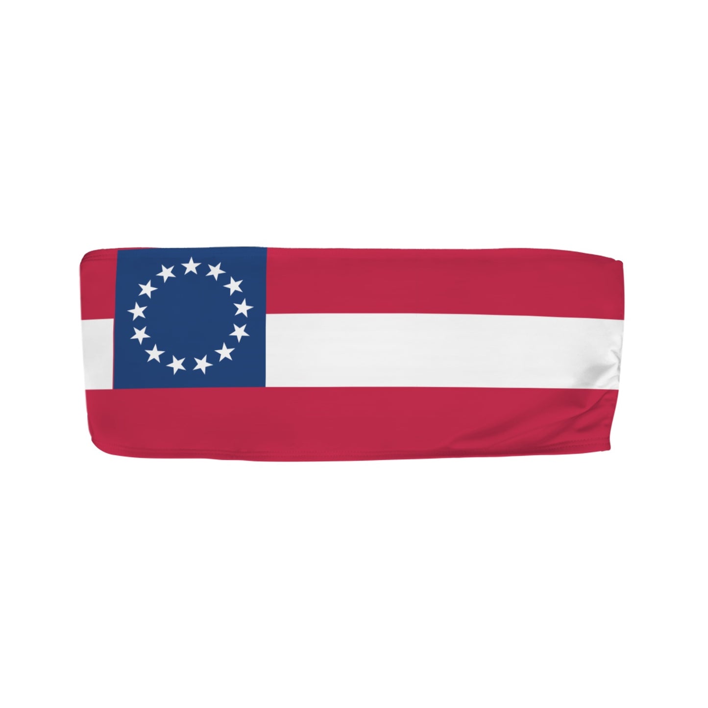 Confederate States Stars and Bars Flag Inspired Chest Wrap Bikini Top (Model S36)