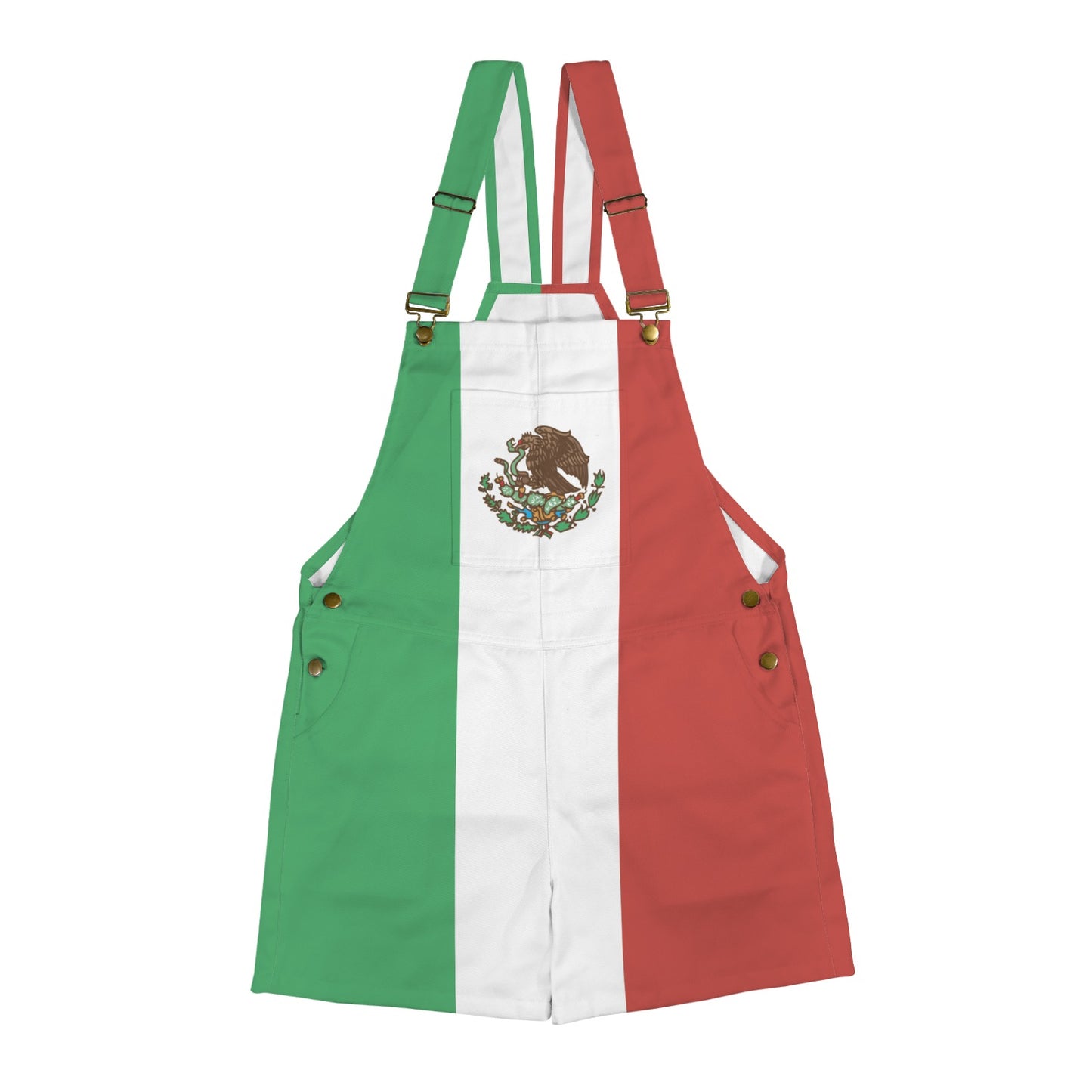 Mexico Flag Inspired Unisex Suspender Jumpsuit