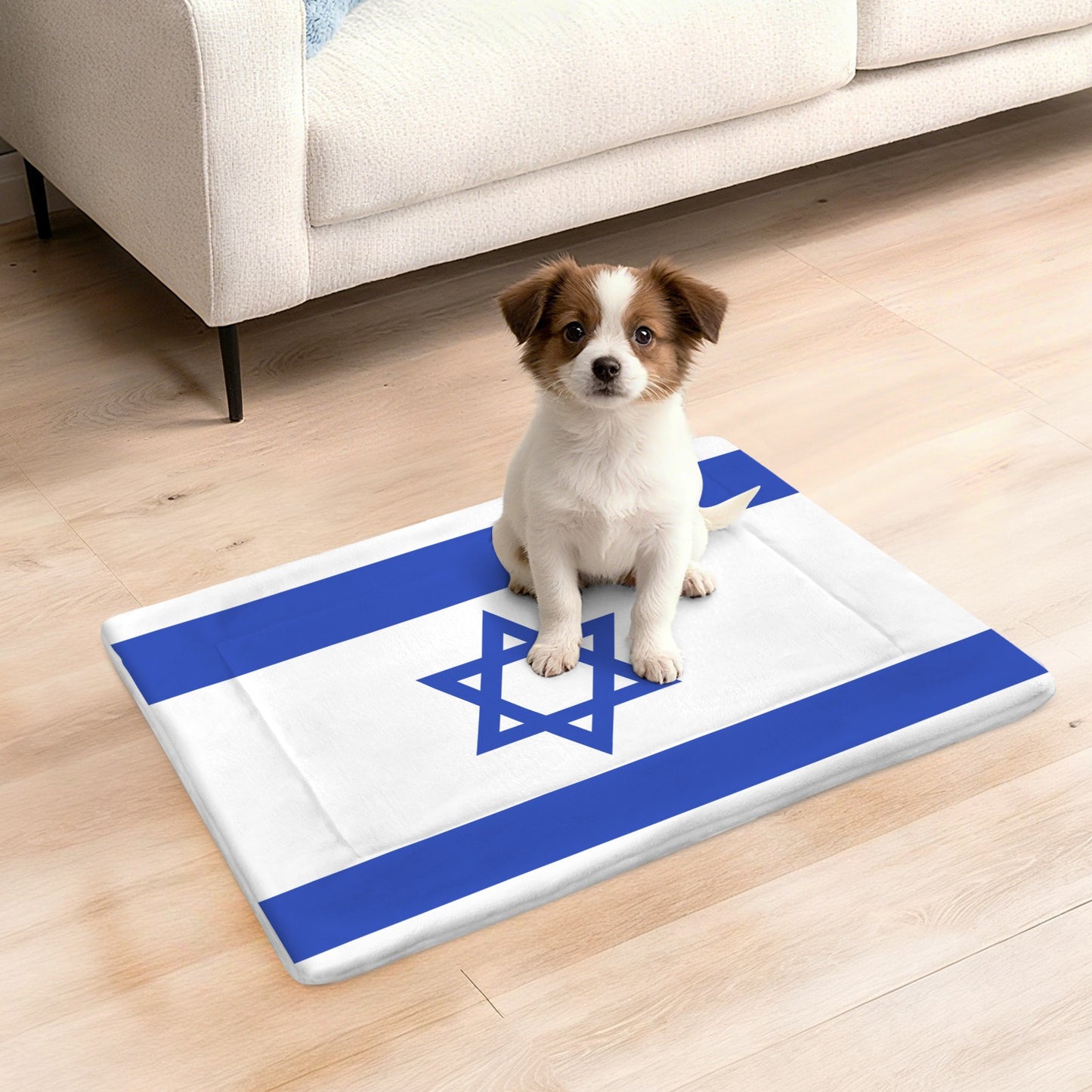 Israel Flag Inspired Pet Mat 25x18inch (Made in the USA)
