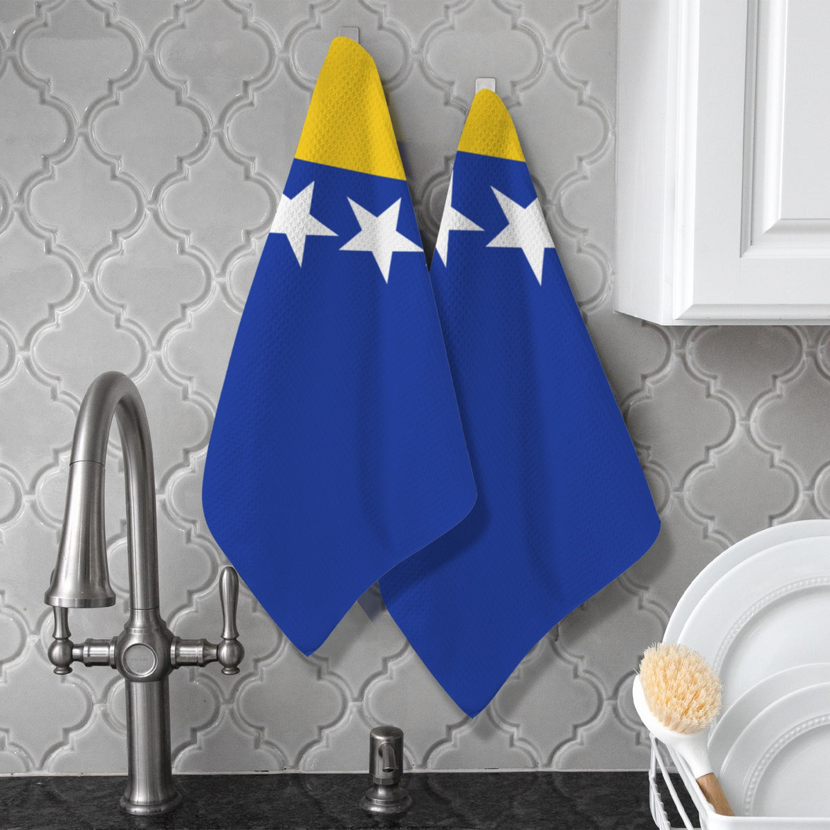 Bosnia and Herzegovina Flag Inspired Kitchen Towel 40X60cm (Pack of 2) | Printed In the USA