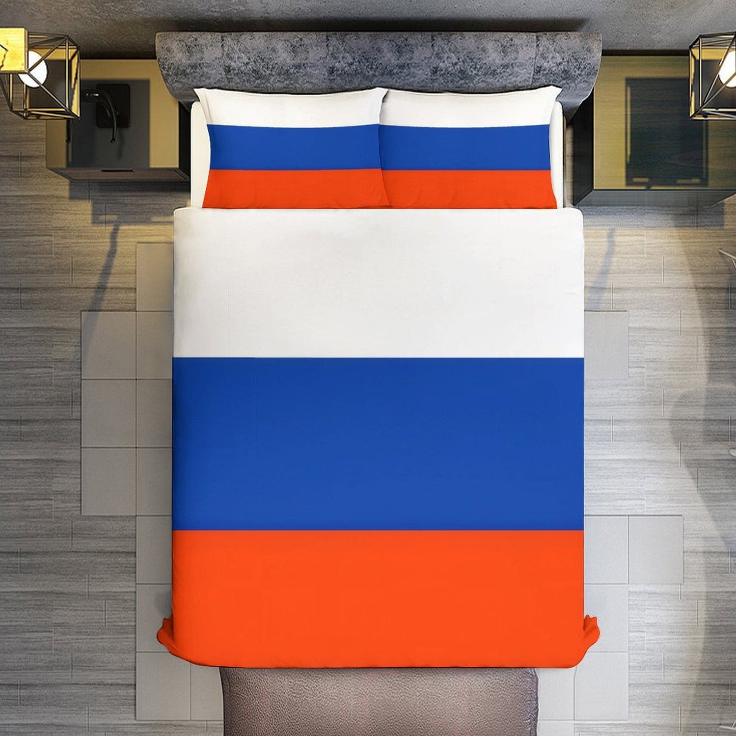 Russia Flag Inspired 3-Piece Bedding Set (1 Duvet Cover + 2 Pillow Shams) – 102"×90"