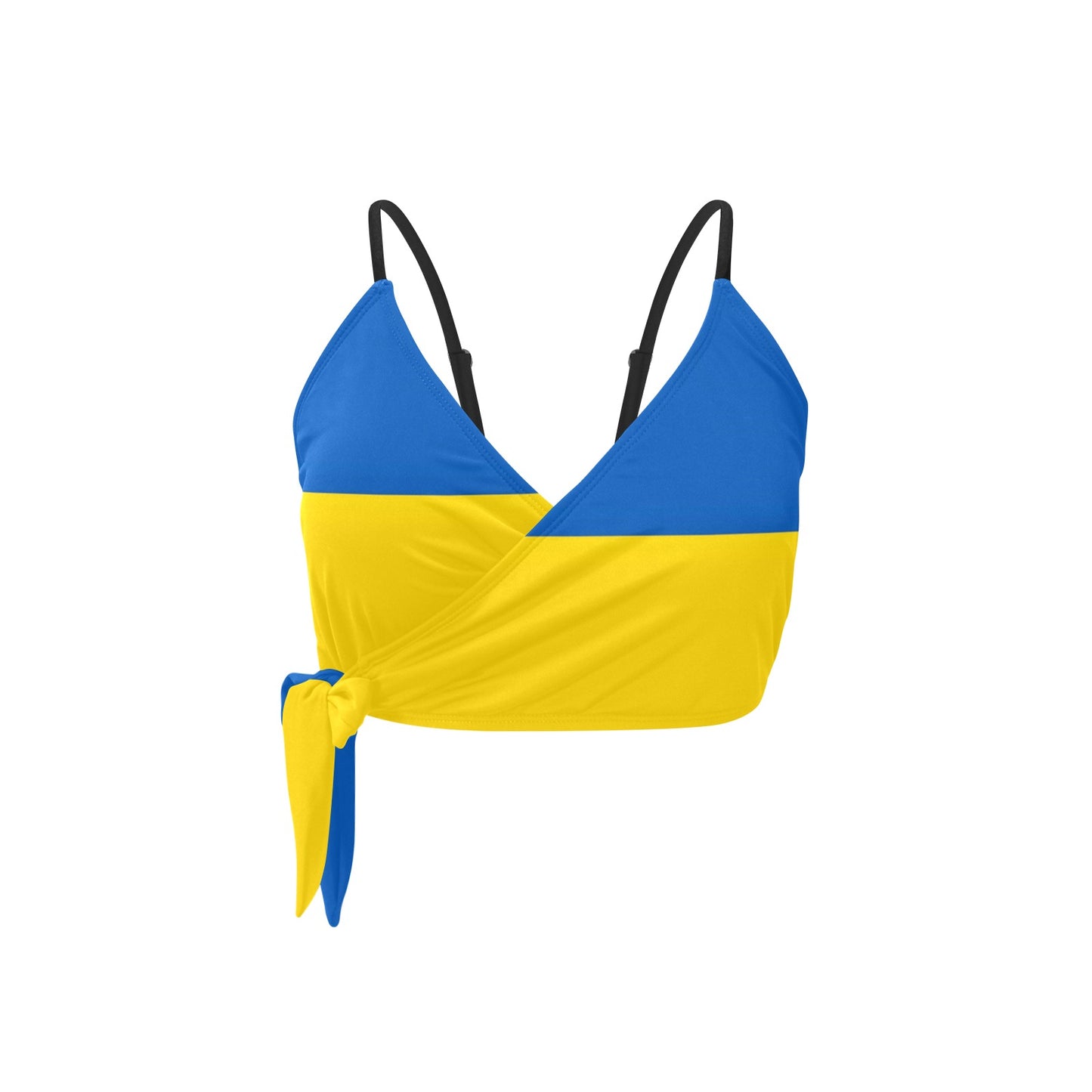 Ukraine Flag Inspired Knot Side Bikini Top