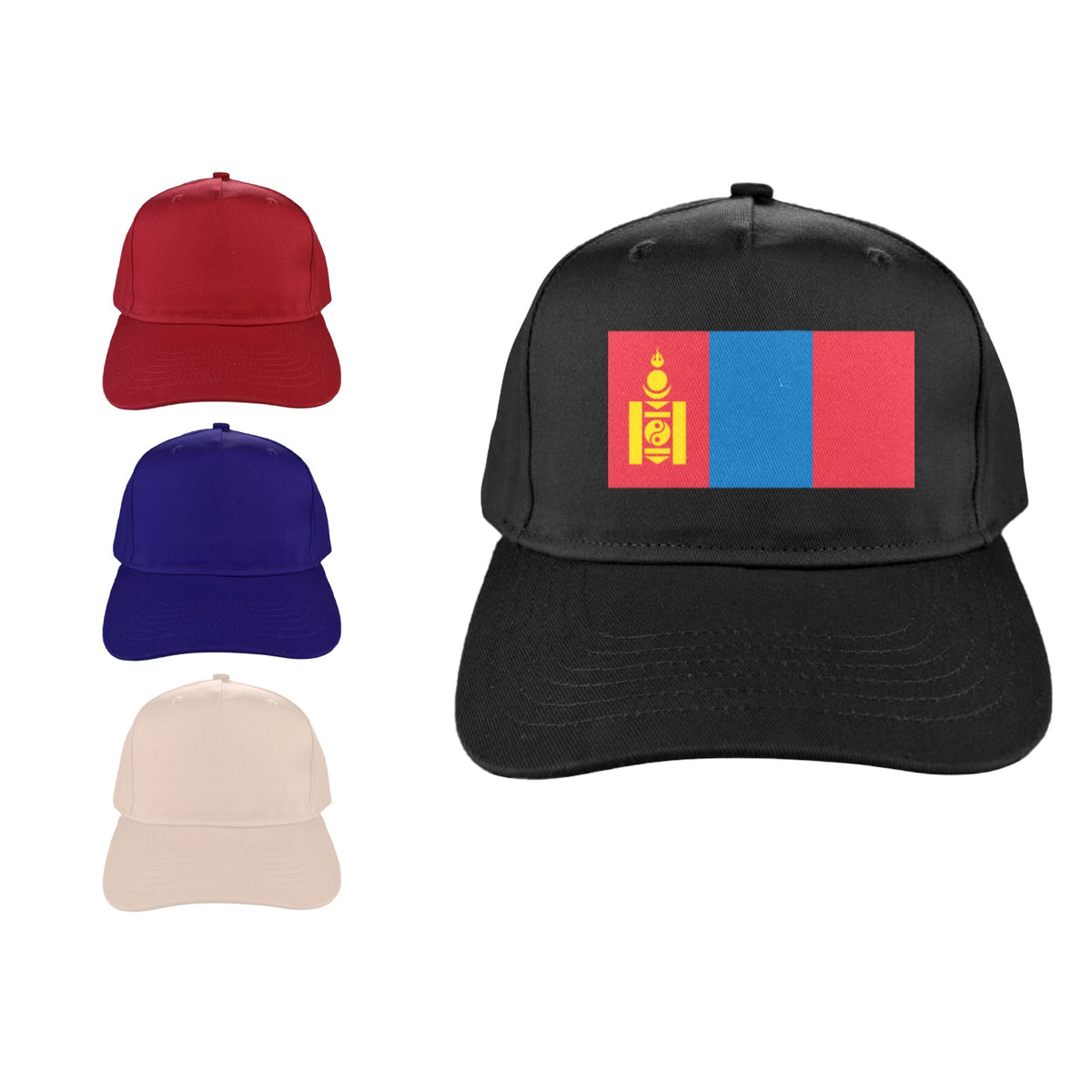 Mongolia Flag Inspired Baseball Cap | Printed in the USA