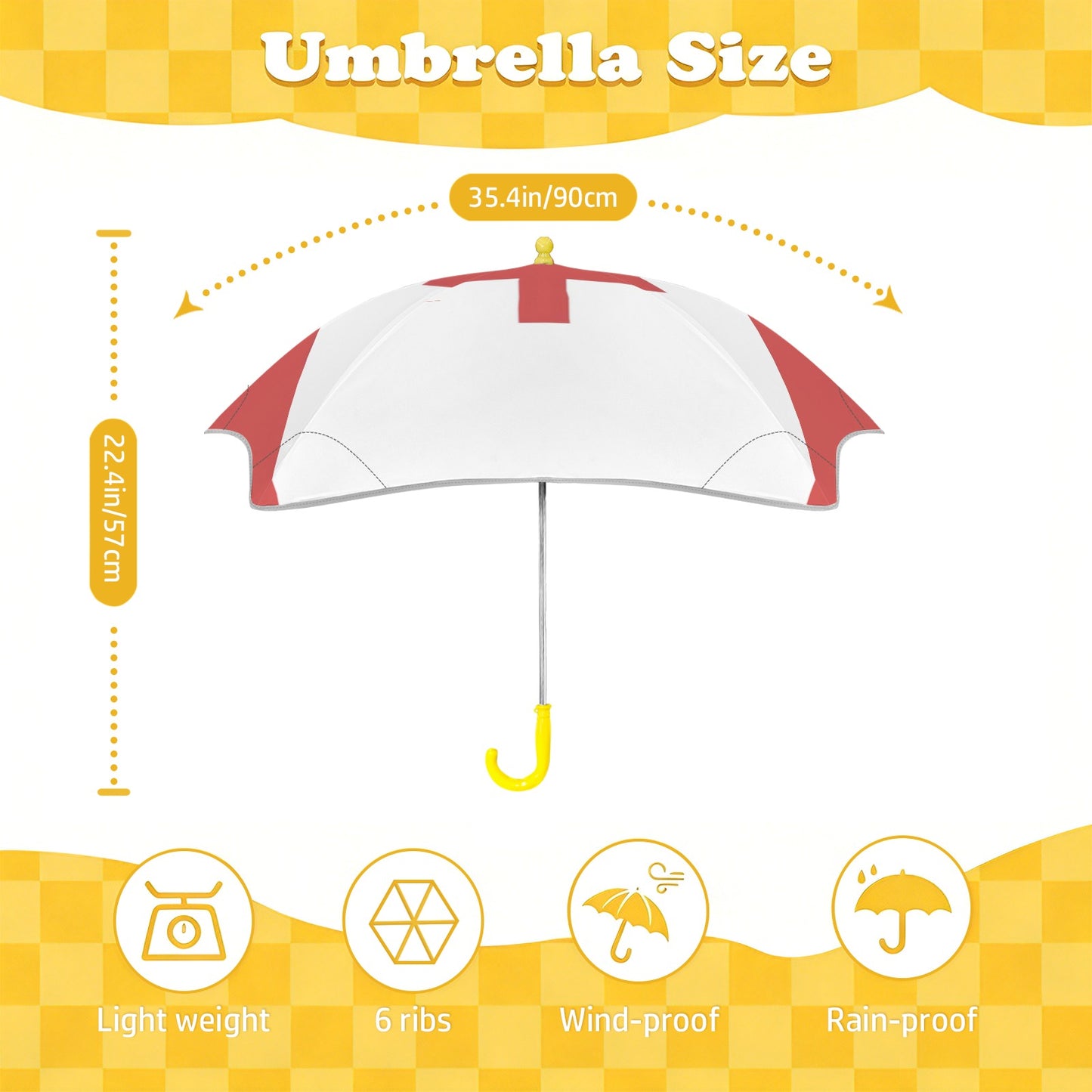 Canada Flag Inspired Kids Safe Round Corner Umbrella