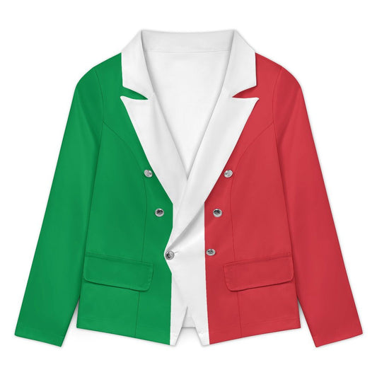 Italy Flag Inspired Women’s Double Breasted Blazer