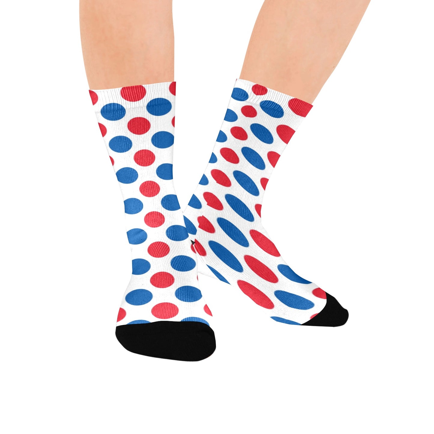 USA/American Flag Inspired Polka Dot Pattern Women’s Custom Socks Made in the USA
