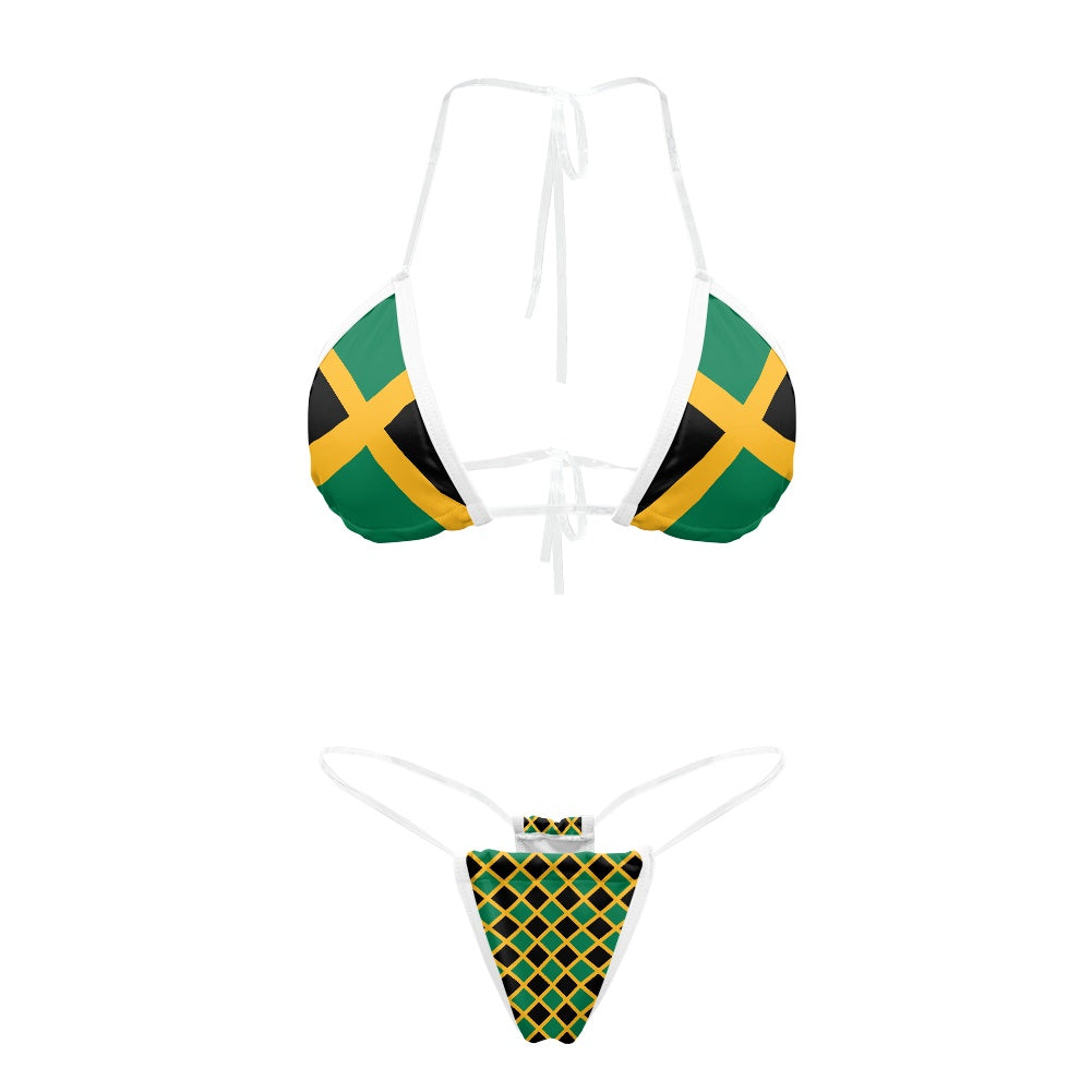 Jamaica Flag Inspired Transparent String Bikini