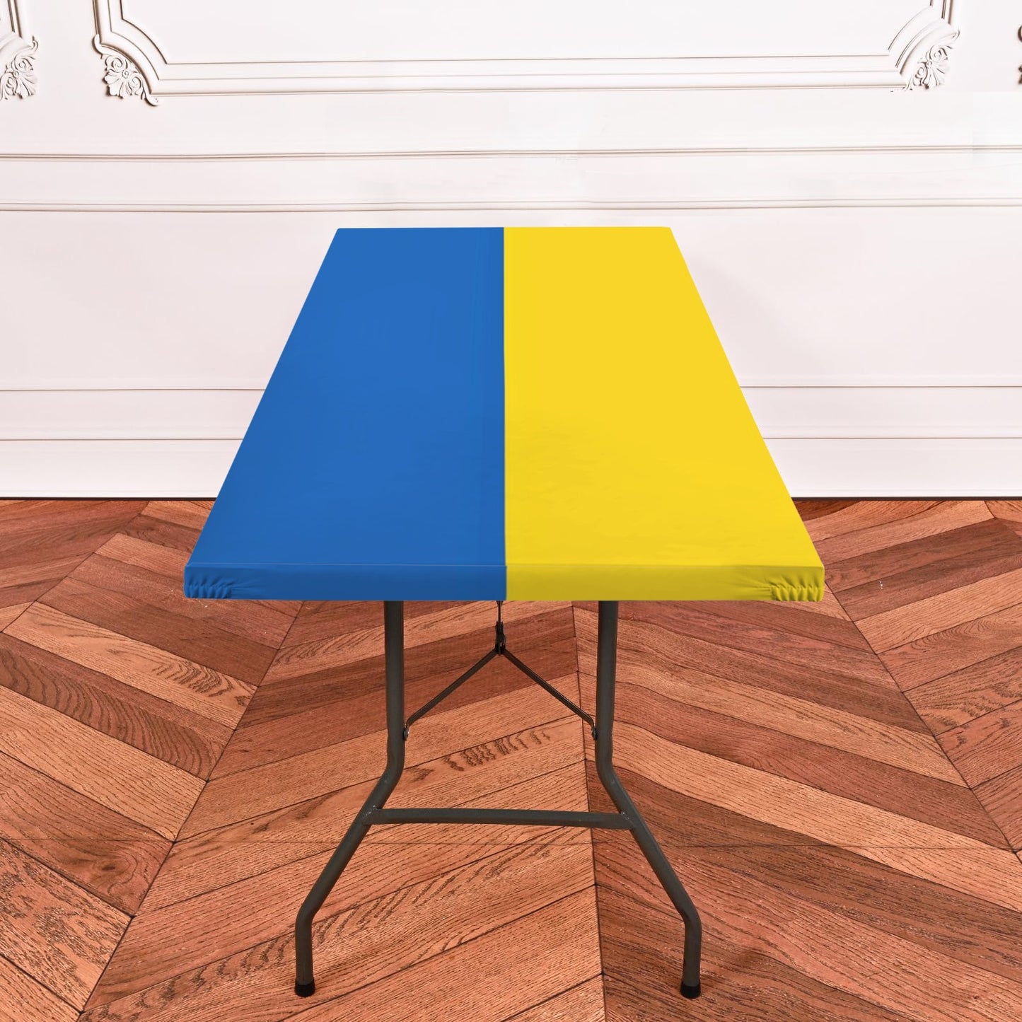 Ukraine Flag Inspired Custom Elastic Fitted Tablecloth 72x30 inch (Made in the USA)