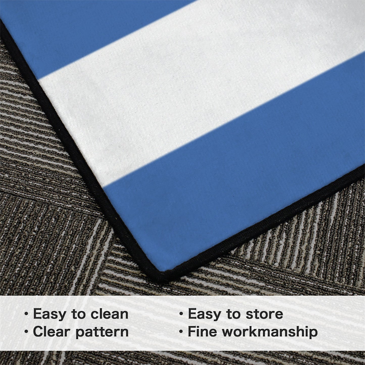 Greece Flag Inspired 84x60 Inch Area Rug with Black Binding (Made in the USA)