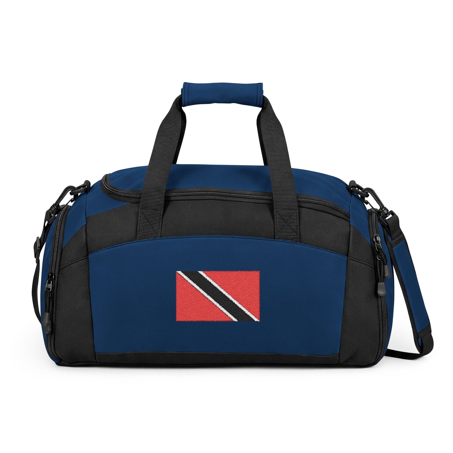 Trinidad and Tobago Flag Gym Bag — Black Duffle with Embroidered Trinidad and Tobago Flag