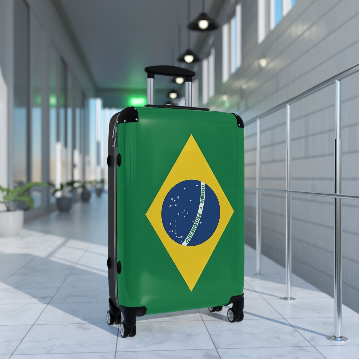 Brazil Flag Inspired Suitcase