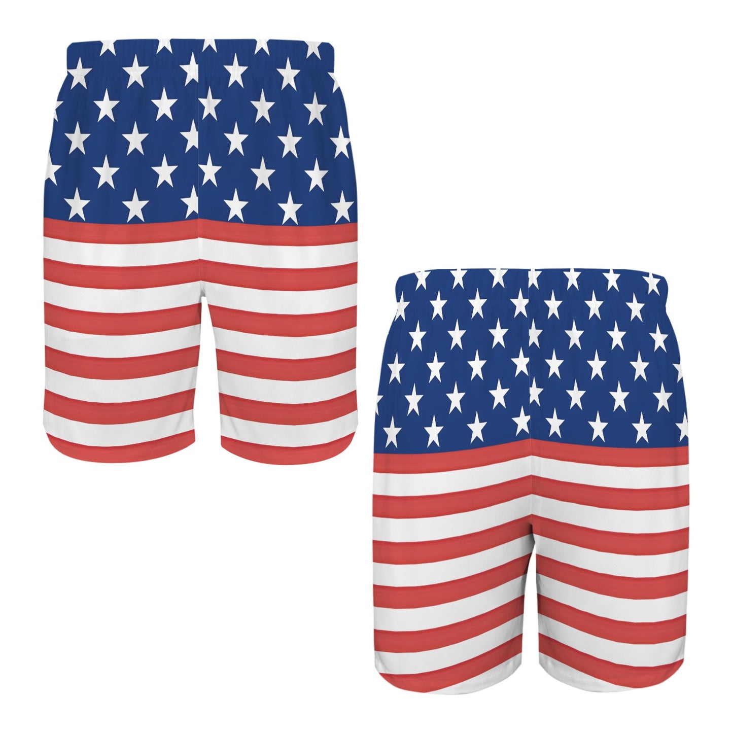 USA/American Flag Inspired Men’s Draw String Pocket Beach Shorts Printed in the USA