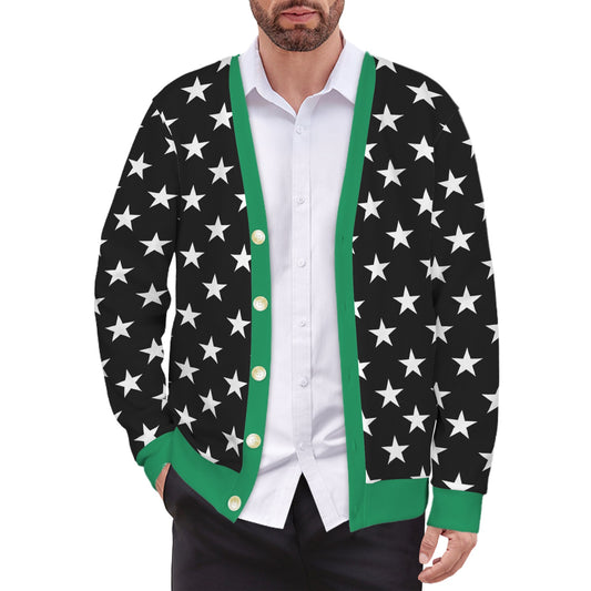 Thin Green Line Flag Inspired Men's Cardigan