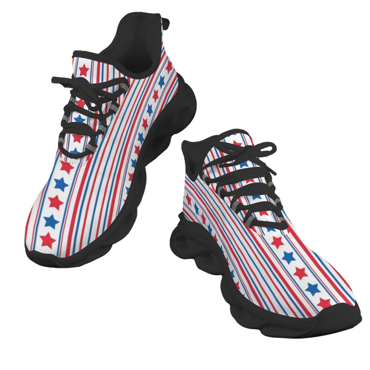 USA/American Flag Inspired Stars & Stripes Pattern Men's Twisted Sole Sneakers