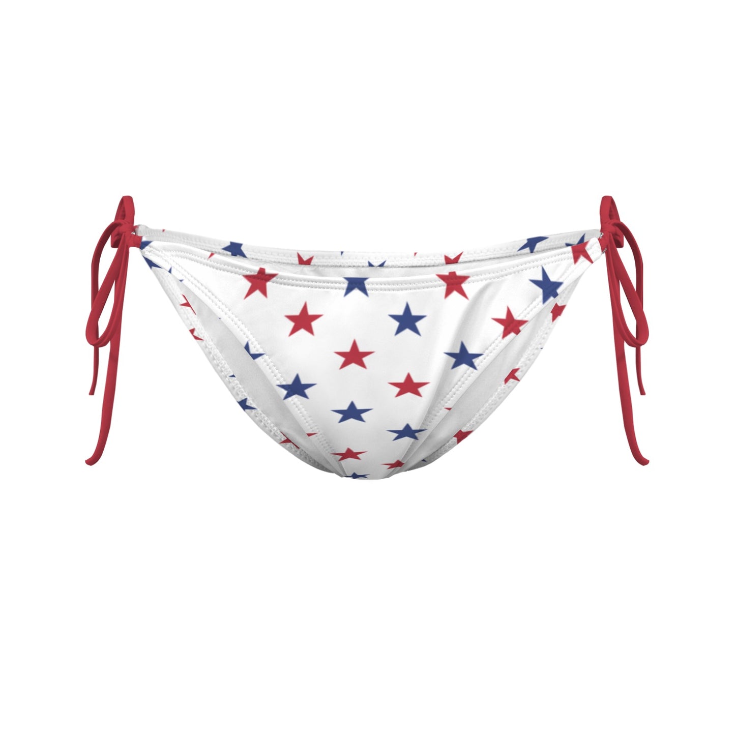 USA/American Flag Inspired Red and Blue Stars Side-Tie Bikini Bottom
