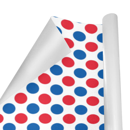USA/American Flag Inspired Polka Dot Pattern Custom Gift Wrapping Paper 58"x 22.5" (4 Rolls)