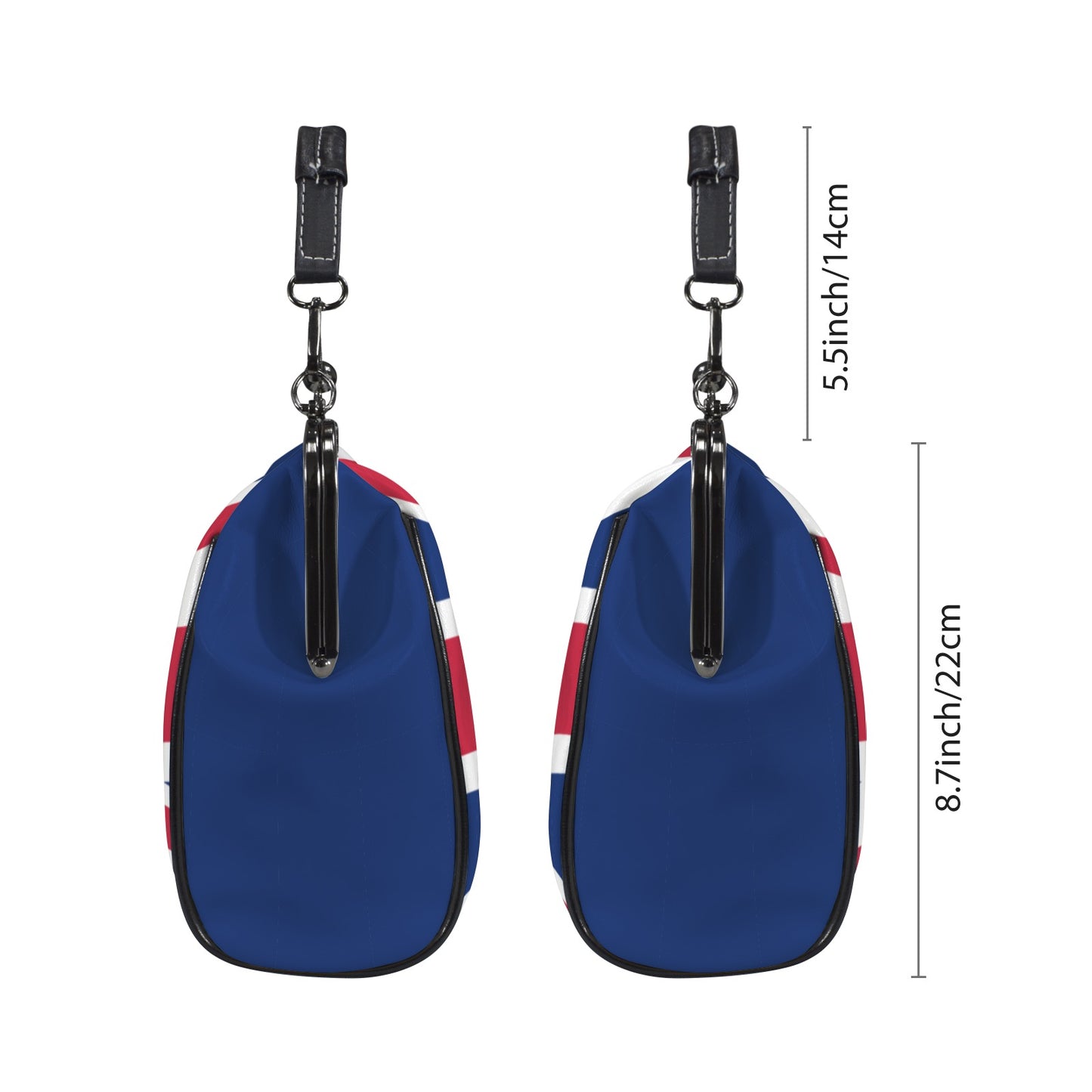 UK/Great Britain Flag Inspired Kisslock Crossbody Shoulder Bag