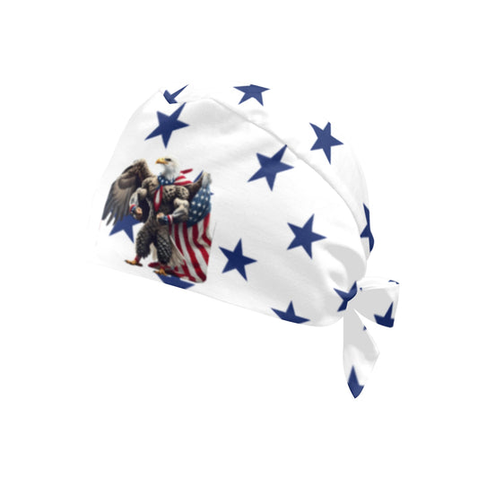 USA/American Flag Inspired Eagle with Cape & Blue Stars Scrub Cap | Ships from USA