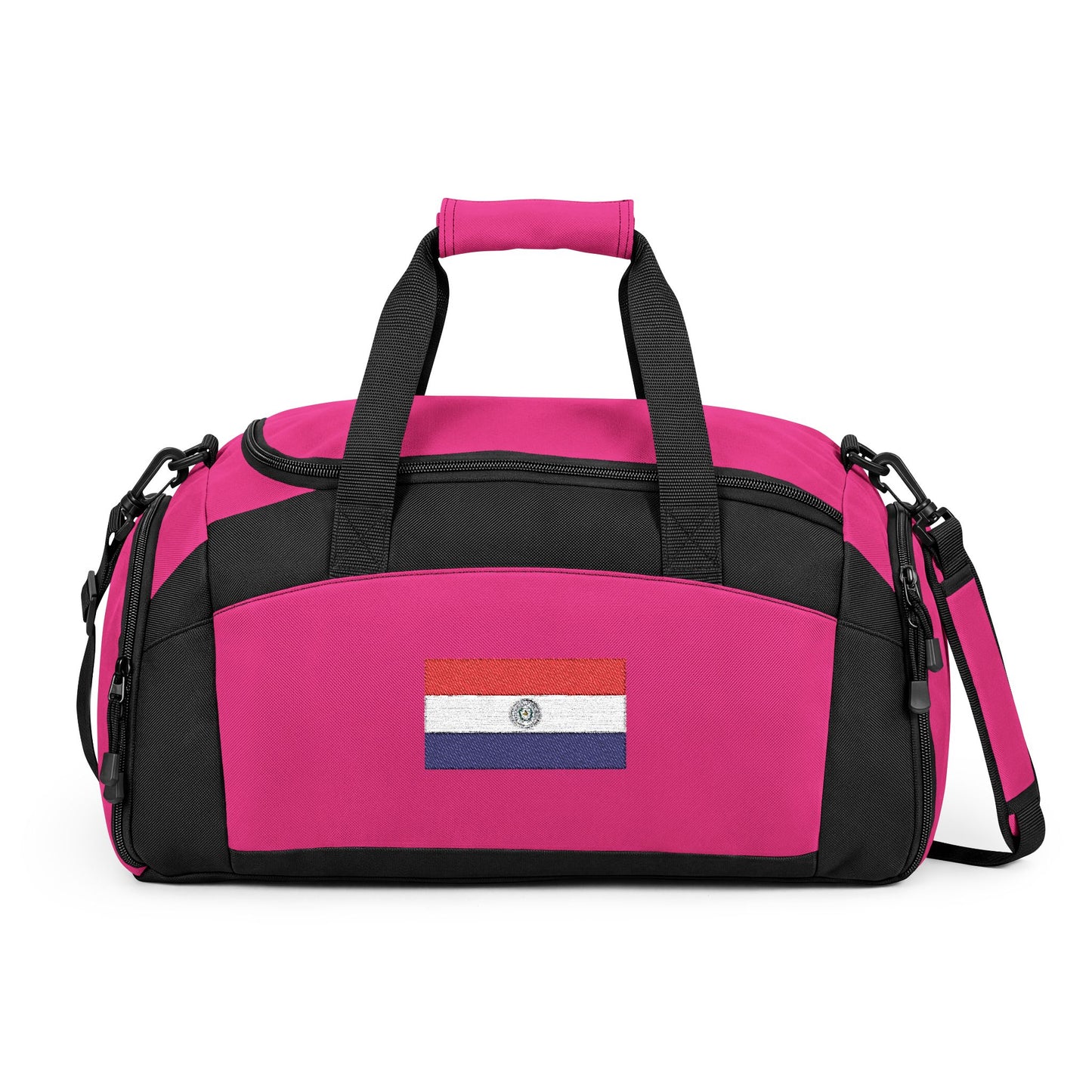 Paraguay Flag Gym Bag — Black Duffle with Embroidered Paraguay Flag