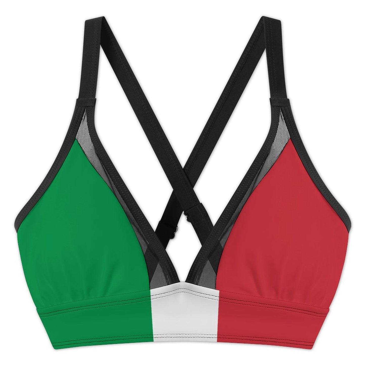 Italy Flag Inspired Women's Mesh Drawstring Skirt and Swimsuit Set