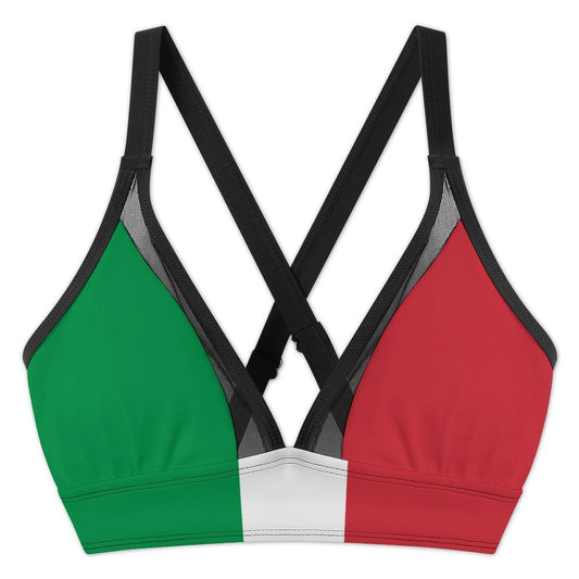 Italy Flag Inspired Women's Mesh Drawstring Skirt and Swimsuit Set