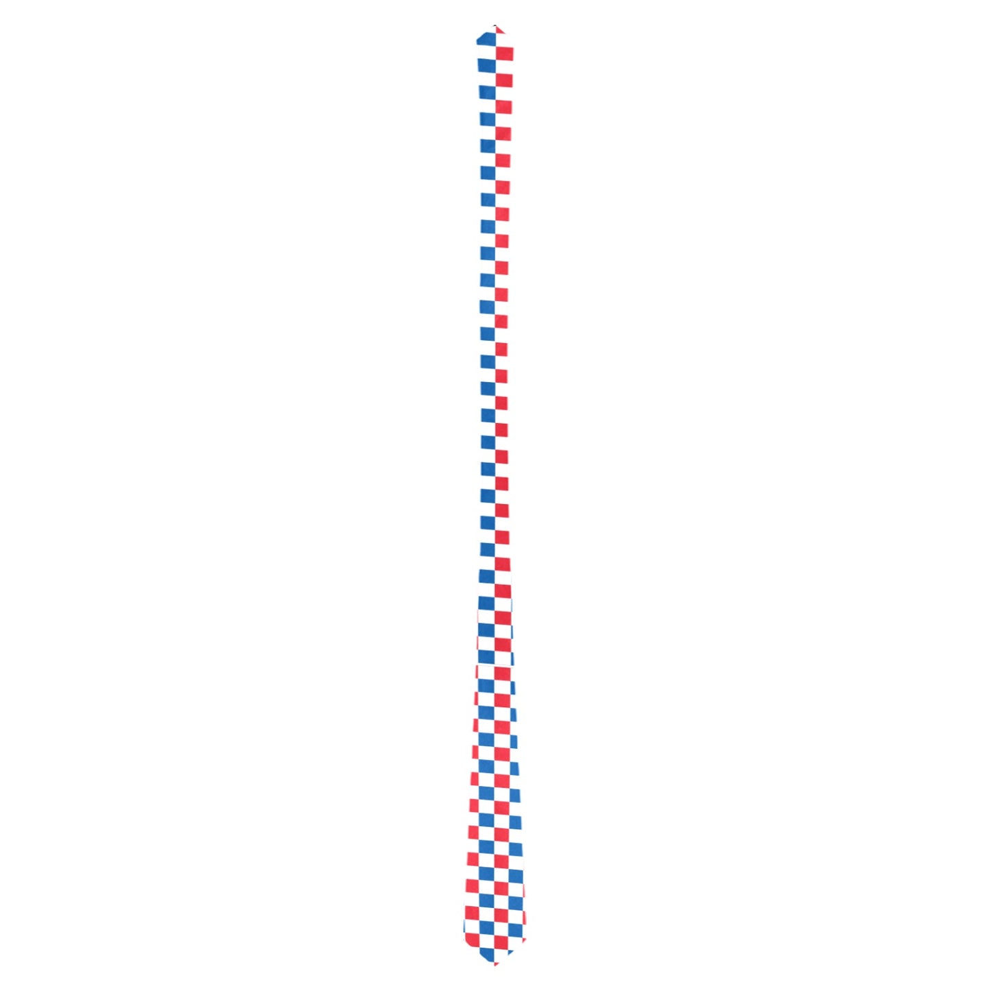 USA/American Flag Inspired Checkered Pattern Classic Necktie (Two Sides)