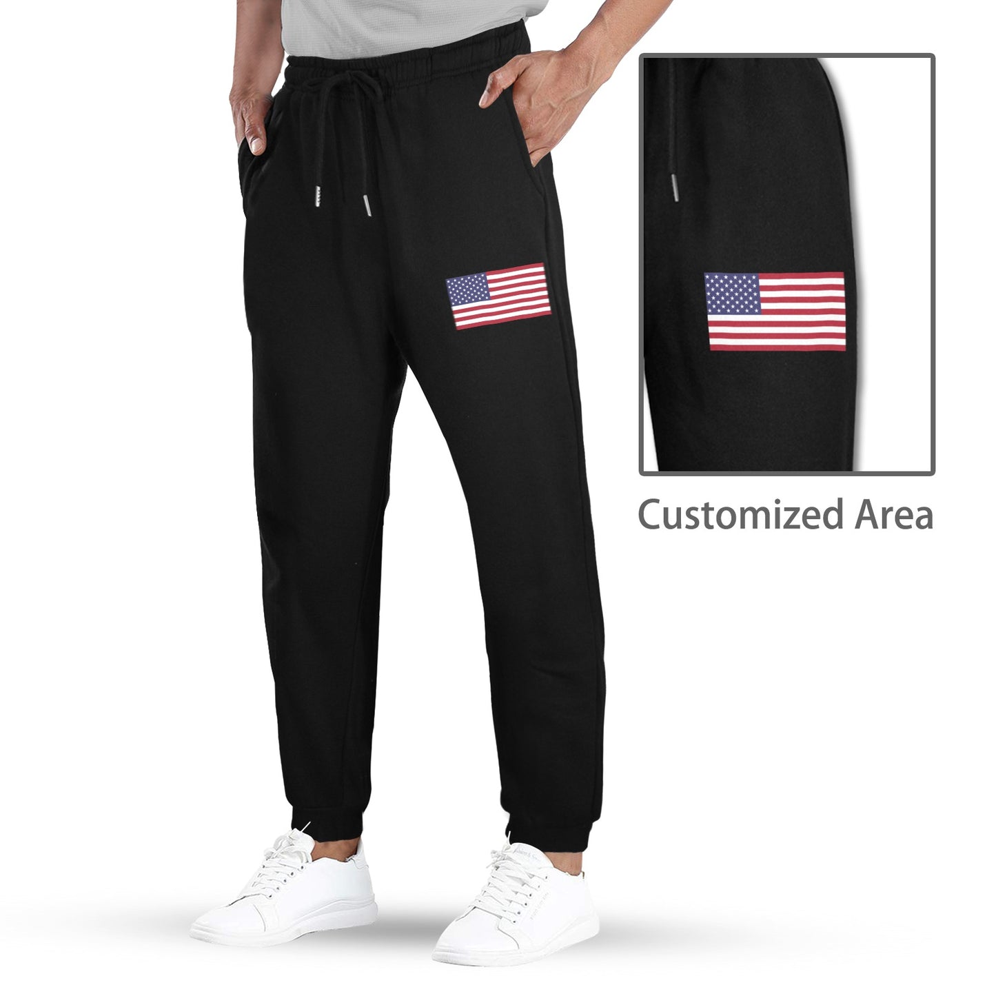 USA/American Flag Inspired Unisex Fleece Sweatpants (Left Printing) | Ships from USA