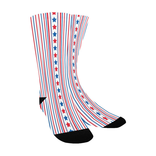 USA/American Flag Inspired Stars and Stripes Pattern Kid's Custom Socks (Made in the USA)