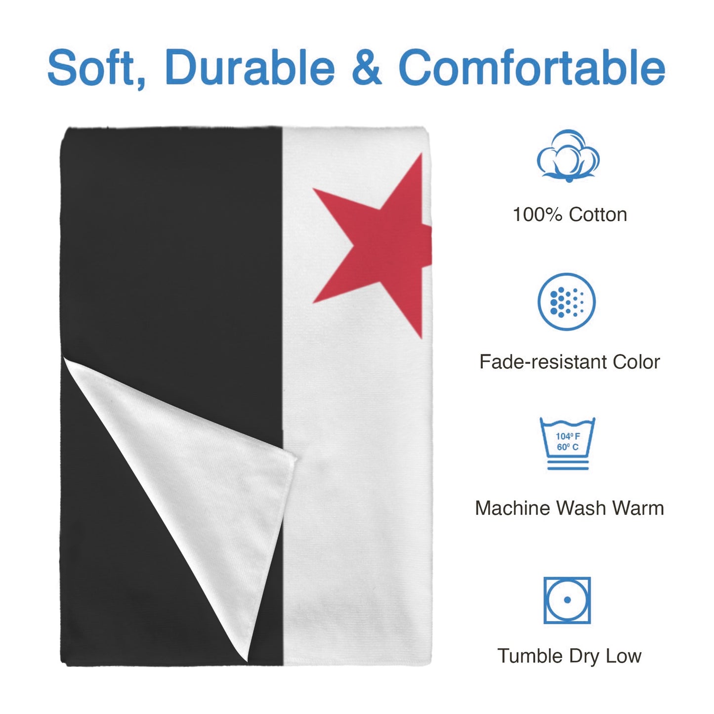 Syria Flag Inspired Custom Bath Towel 29"x58"(Made in USA)