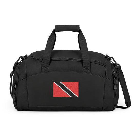 Trinidad and Tobago Flag Gym Bag — Black Duffle with Embroidered Trinidad and Tobago Flag
