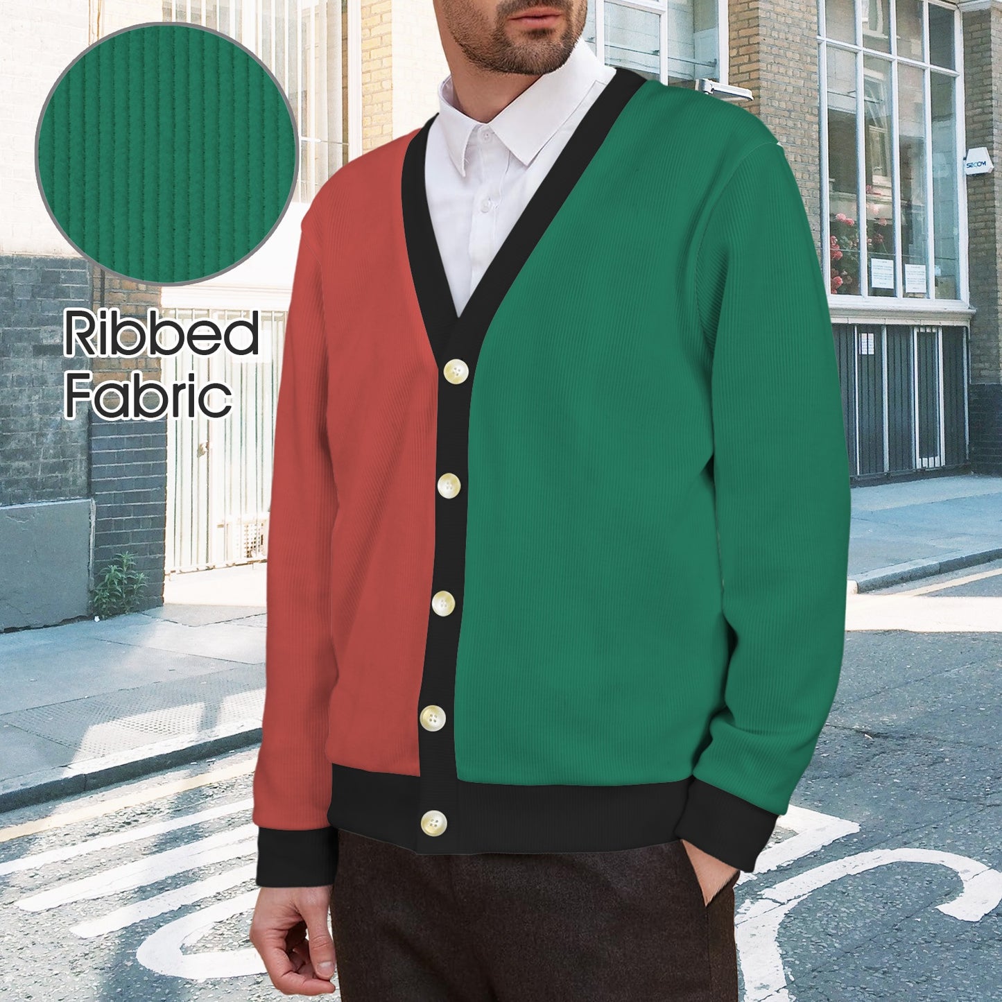 Mexico Flag Inspired Men's Cardigan
