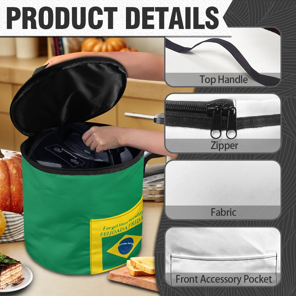 Brazil Flag Inspired "Forget Taco Tuesday, FEIJOADA FRIDAY!" Electric Pressure Cooker Insulation Bag