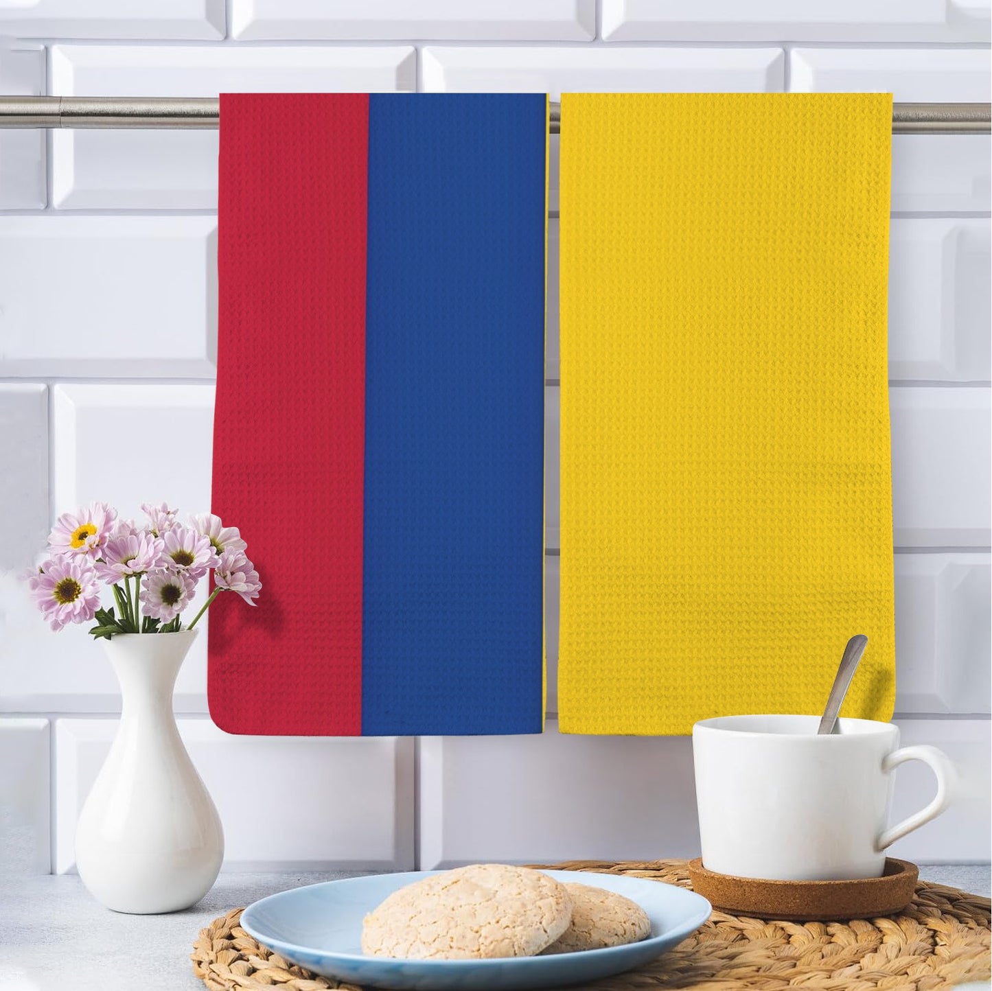 Colombia Flag Inspired Kitchen Towel 40X60cm (Pack of 2) (Made in the USA)