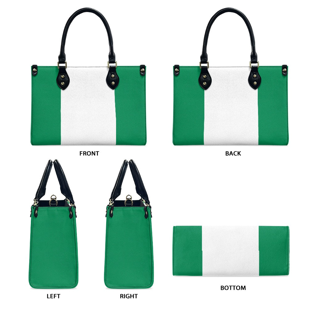 Nigeria Flag Bag With Swagger – PU Leather Purse for Daily Matter - Luv My Flag