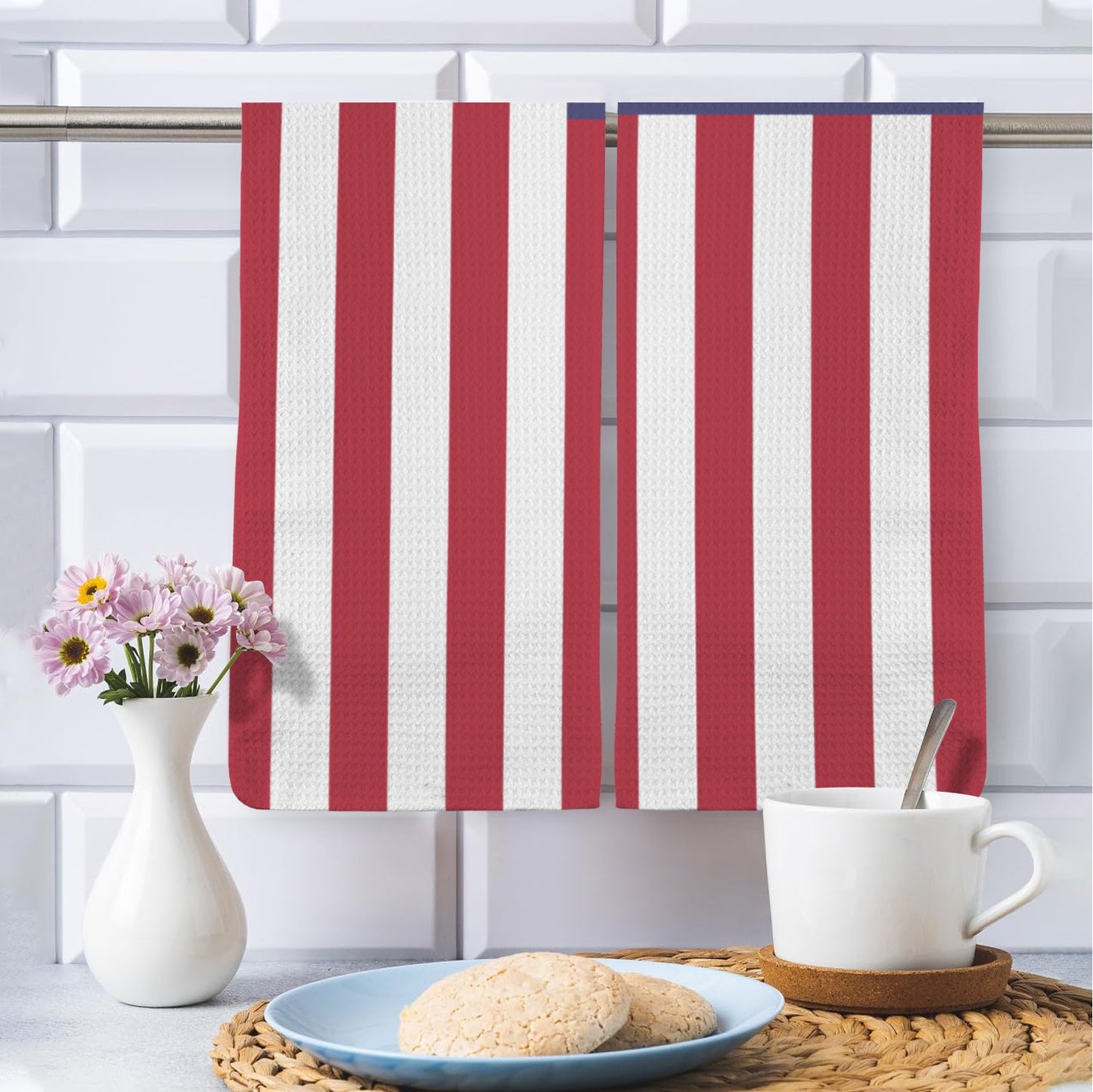 USA/American Flag Inspired Kitchen Towel 40X60cm (Pack of 2) (Made in the USA)