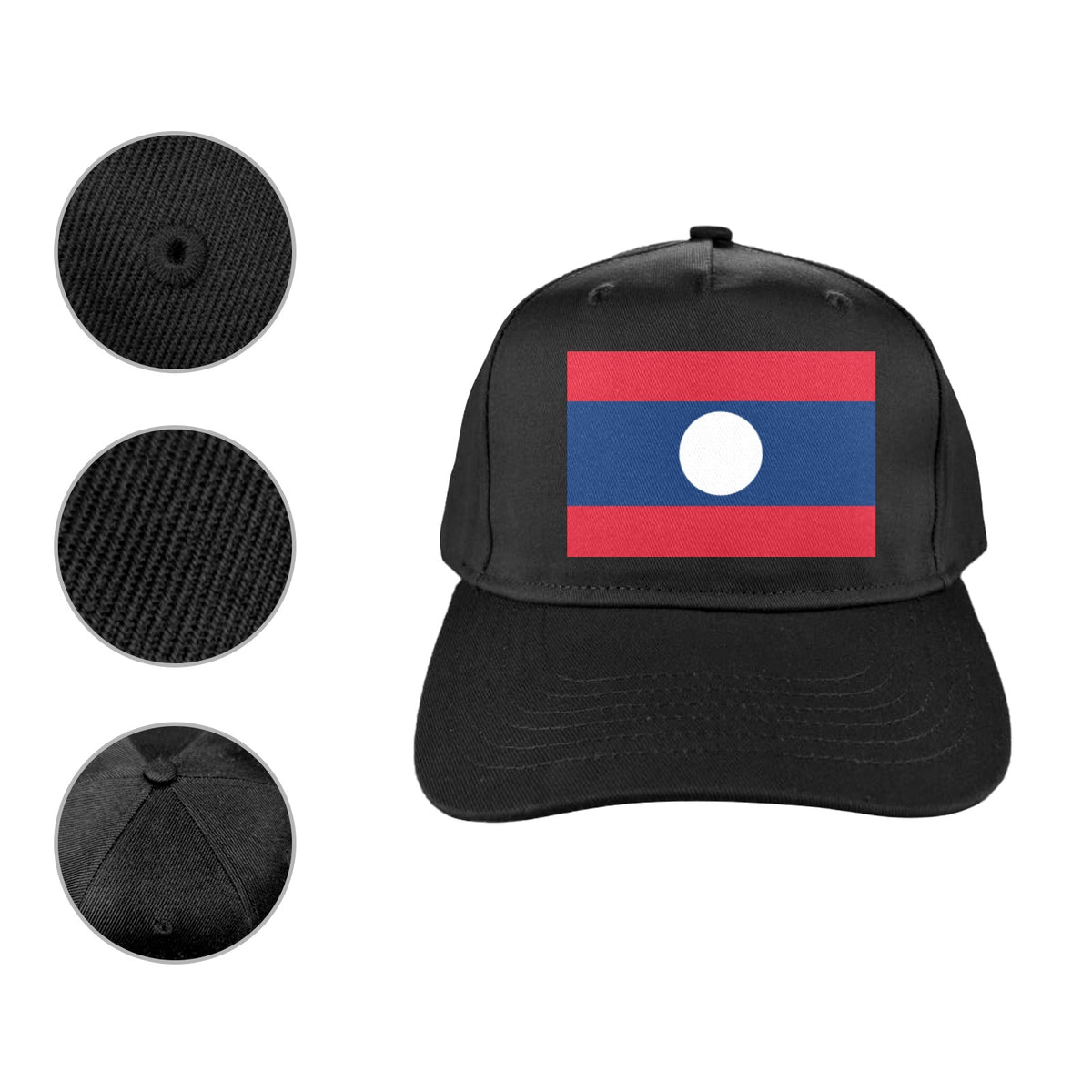 Laos Flag Inspired Baseball Cap | Printed in the USA