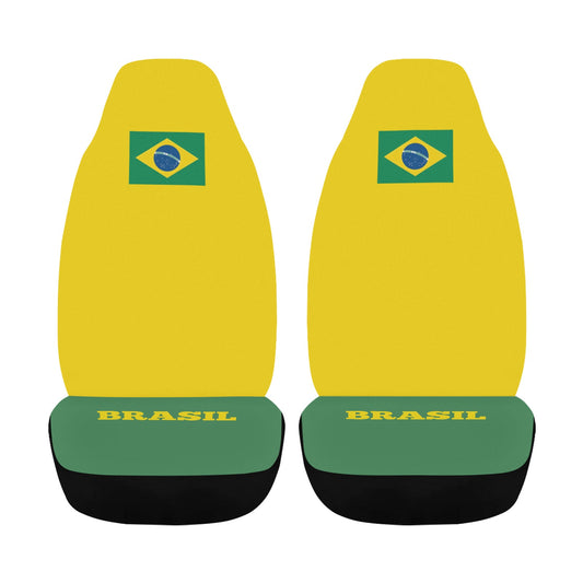 Brazil Flag Car Seat Cover Airbag Compatible(Set of 2)