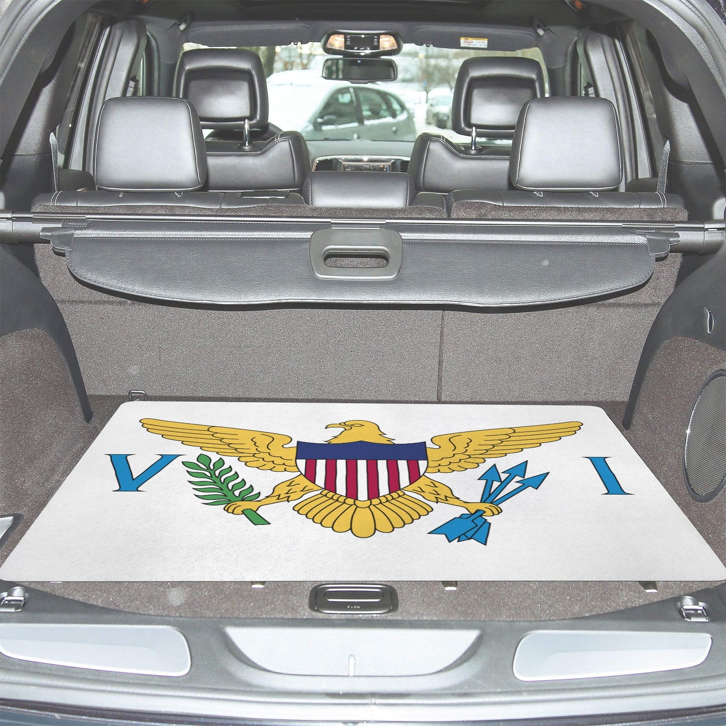 Virgin Islands (US) Flag Inspired Car Trunk Mat 100 × 75 cm / 39.4 × 30 in Printed in the USA